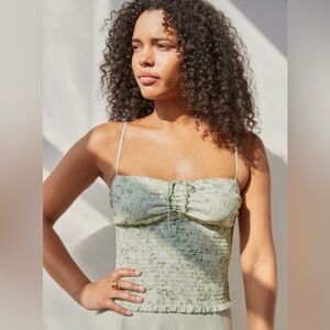 Aritzia Sage Green Smocked Camisole